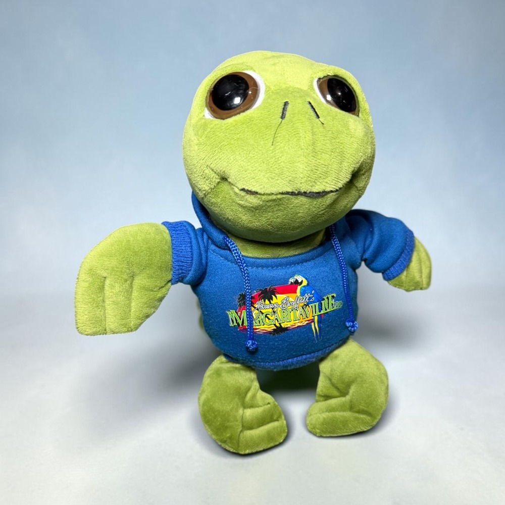 Margaritaville Plush Sea Turtle Unisex Small Green Excellent Blue Hoodie Logo